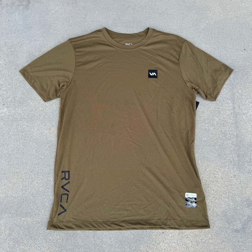 RVCA Sport Tee Mens Large Olive Green Short Sleeve NWT